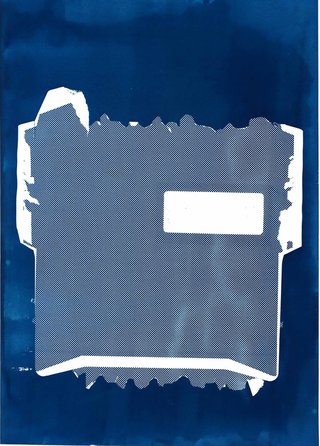 ___'Junkmail'___, cyanotype print on paper, 297 x 420 mm, 2018