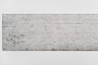 ___'Untitled (Kickplate 2.428)'___ (detail), intaglio ink print on paper in metal frame, 250 x 91 cm, 2025 