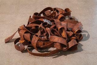 ___'Red Dirt'___, rusted steel and cast lead, 2025