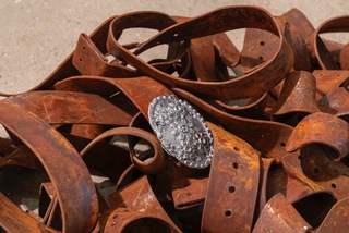 ___'Red Dirt'___, rusted steel and cast lead, 2025